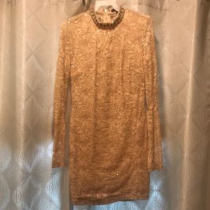 Privy beautiful Beige Sequin Sparkly Dress